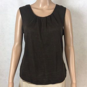 Lafayette 148 New York Brown Linen Blouse